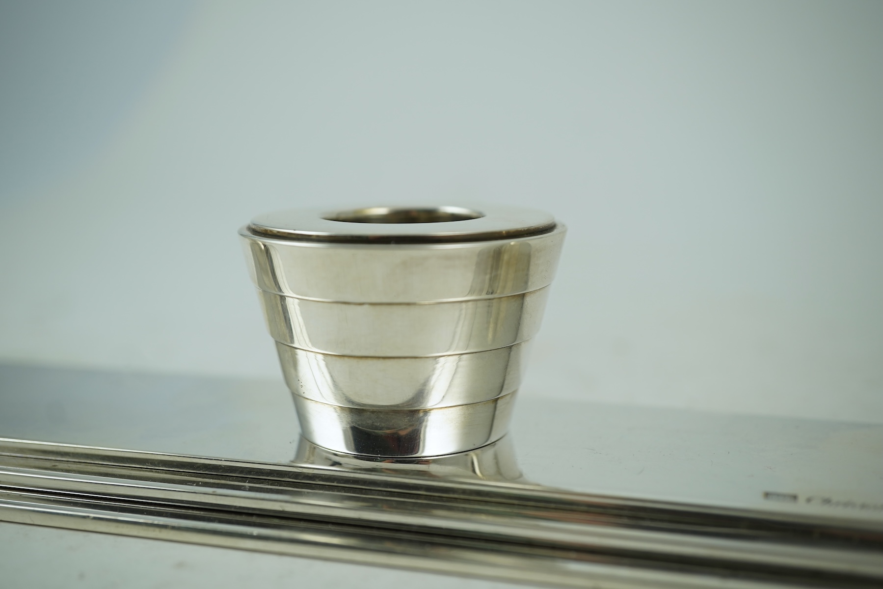 Christofle: A silver plated four-light candle holder